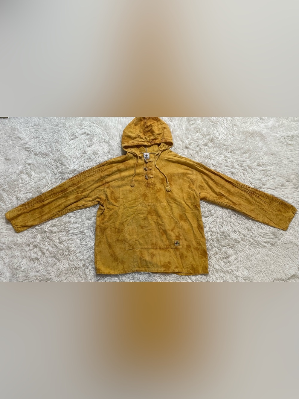 Katmandu Hippie Retreat Boho Baja Goa Earthy Hoodie Tie Dye Unisex Yellow XXL